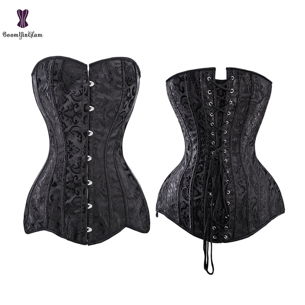 White Bridal Corselet Long Torso Waist Training Corset Lingrie Bones Overbust Hourglass Body Shaper Corset Size XS-6XL 942#