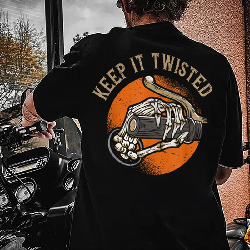 KEEP IT TWISTED Bone Hand With Handle Print Men's T-shirt