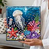 Jellyfish Art Diamond Painting Kit for Adults Home Decor 25x25cm With Frame