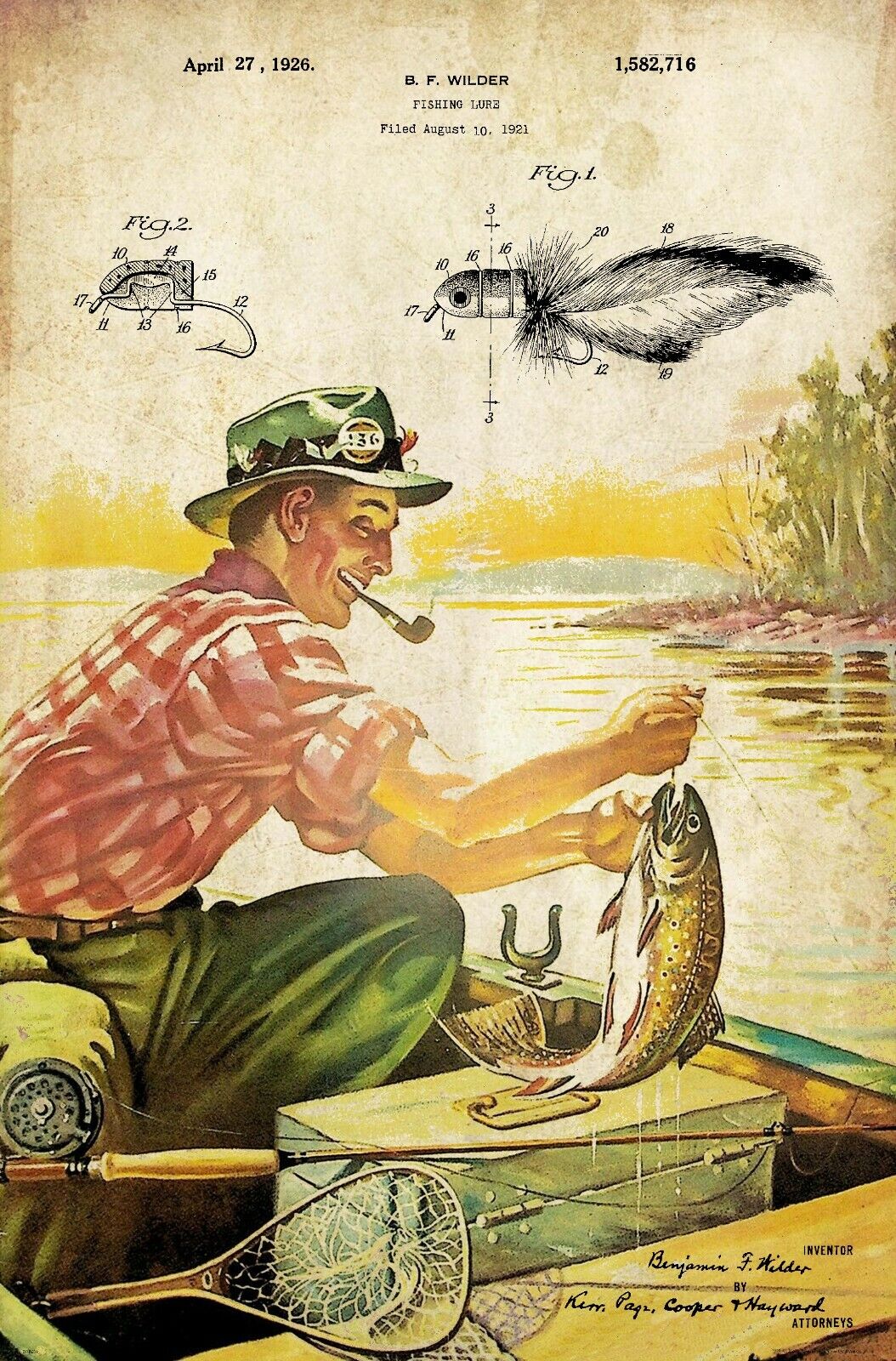 Vintage Fly Fishing Lures Print Art Canvas Poster For Living Room Decoration Home Wall Picture