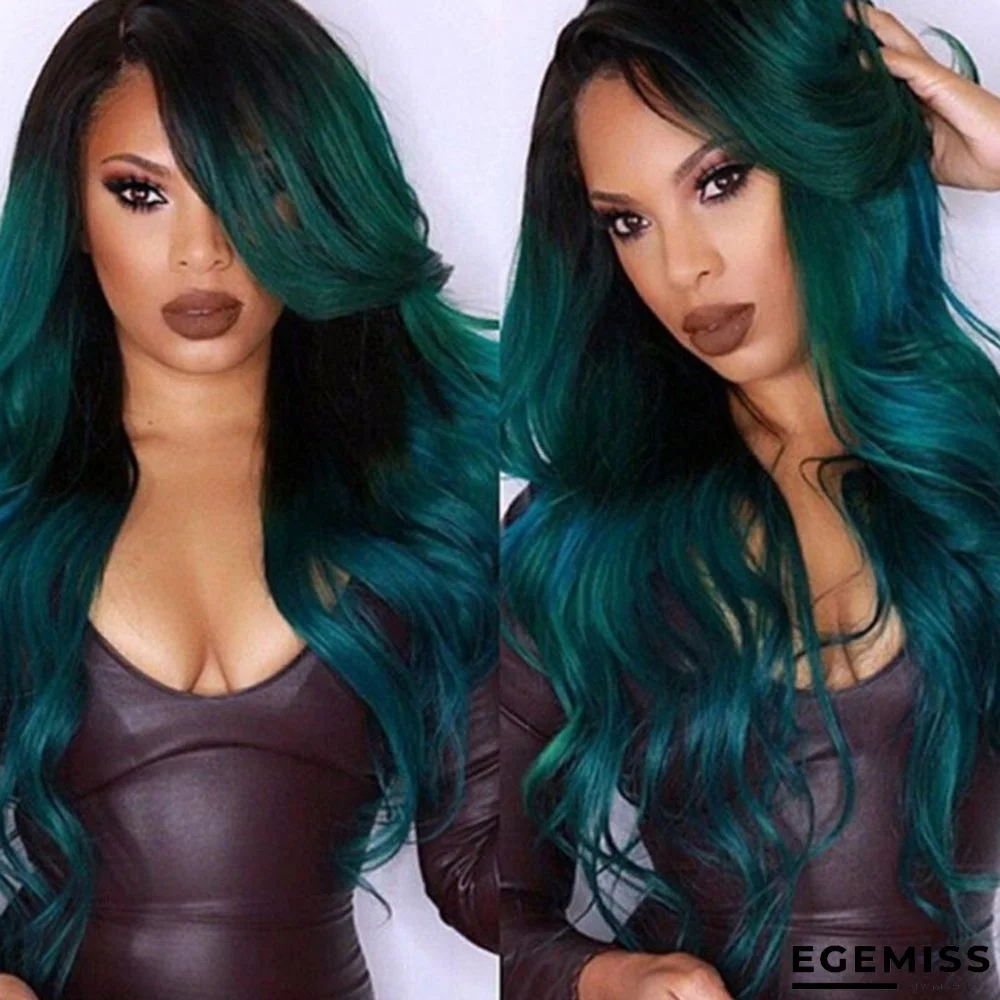 Green Fashion Long Bangs Curly Wigs | EGEMISS