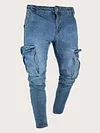 Men's Fashion Knee Hole Zipper Jeans by Inlyline