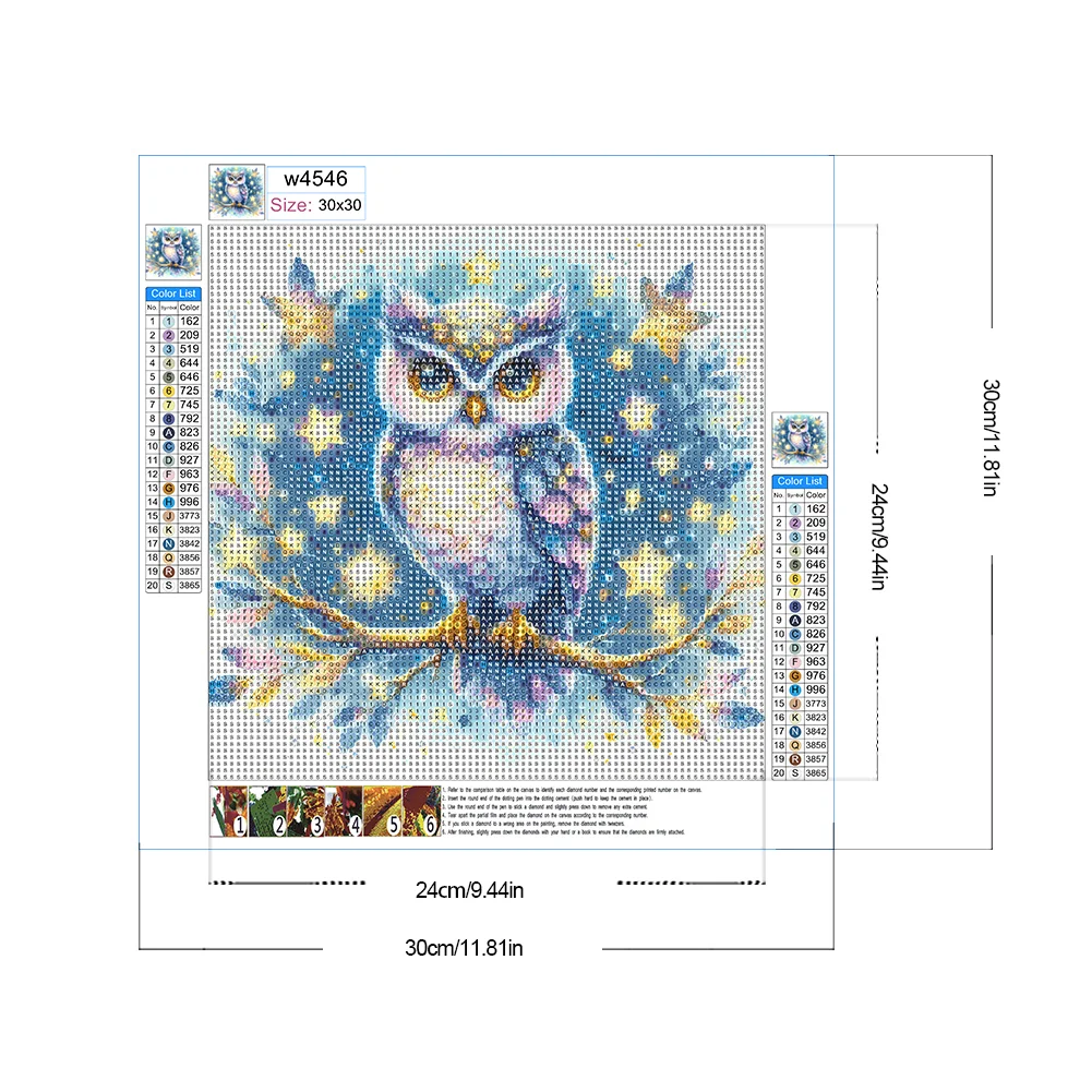 Diamond Painting - Full Round Drill - Owl(Canvas|30*30cm)
