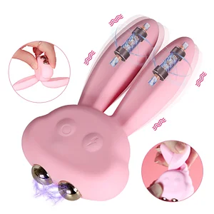 Electric Shock Rabbit Vibrator Cute Shaped Nipple Massager Clitoris Stimulator