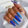 Wearing Long Bling Nails Dual Colors 24pcs 
