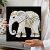 DIY Pearl Painting Elephant for Home Decor with Frame(25x25cm)