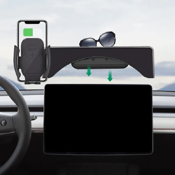 Model 3/ Y Phone Holder with Wireless Charging & Glasses Holder