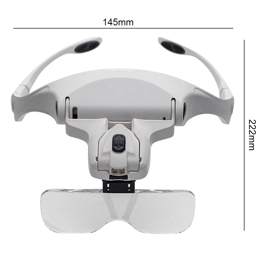 Magnifying Glasses Loupe Headband Magnifier with LED Light Jeweler Tools