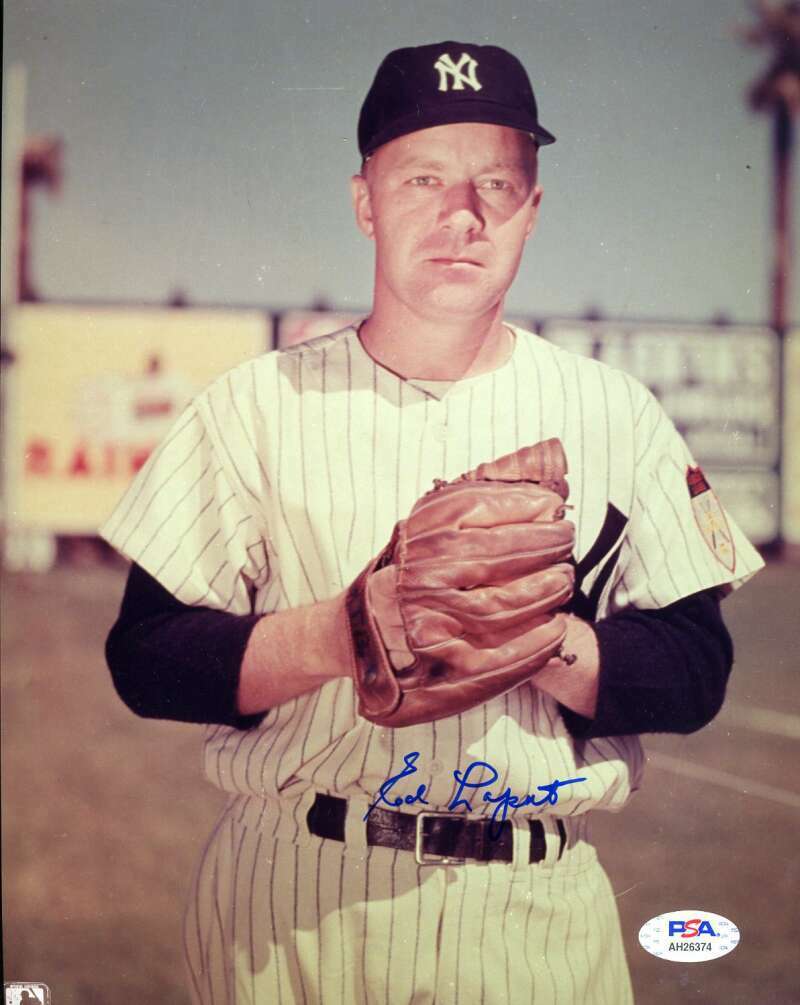 Ed Lopat PSA DNA Coa Hand Signed 8x10 Photo Poster painting Autograph