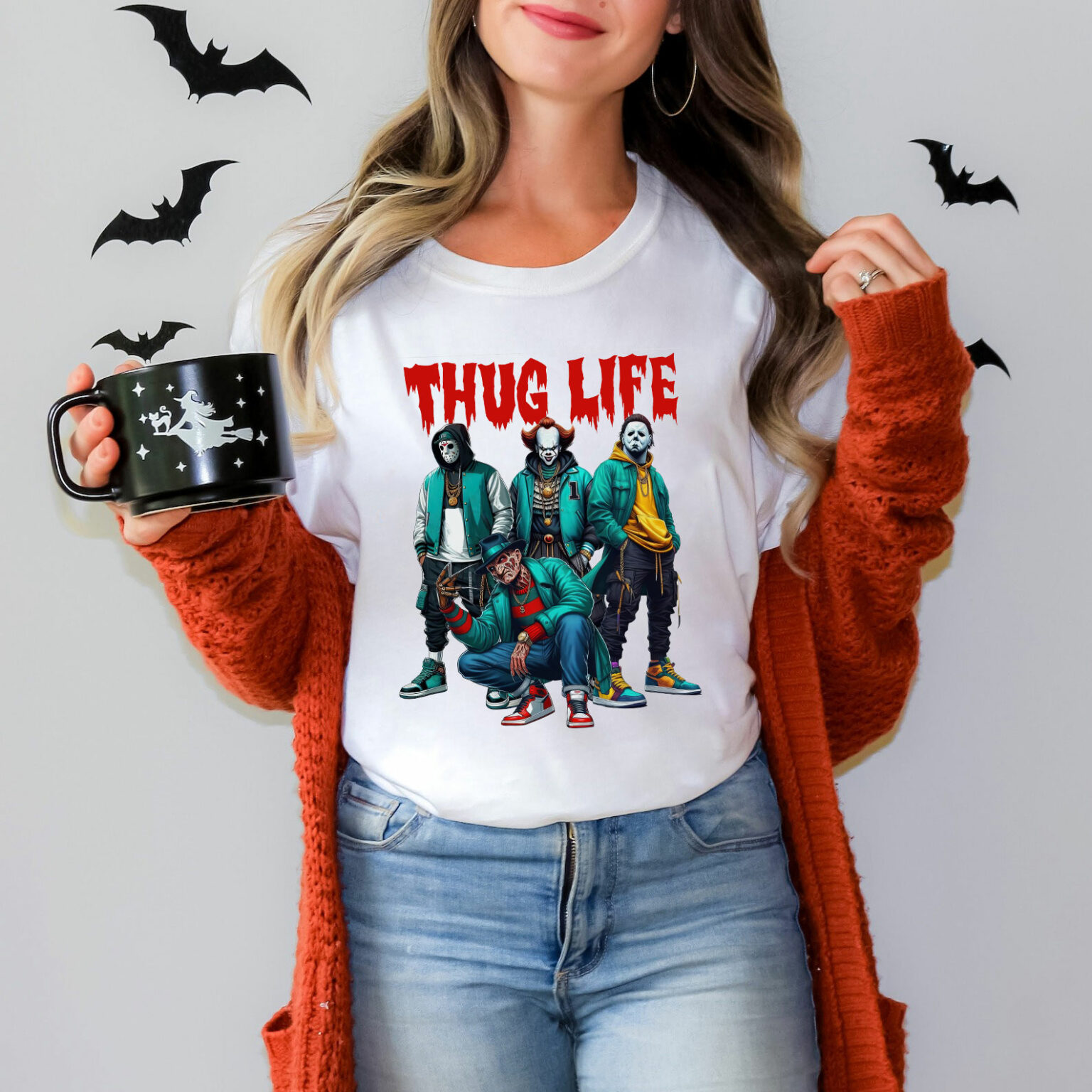 Loveyoufancy Thug Life Horror Movie Character Shirt, Friends Horror Halloween Horror Shirt