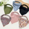 12PCS Floral Plain Polka Dot Triangle Scarf Hair Bands Set