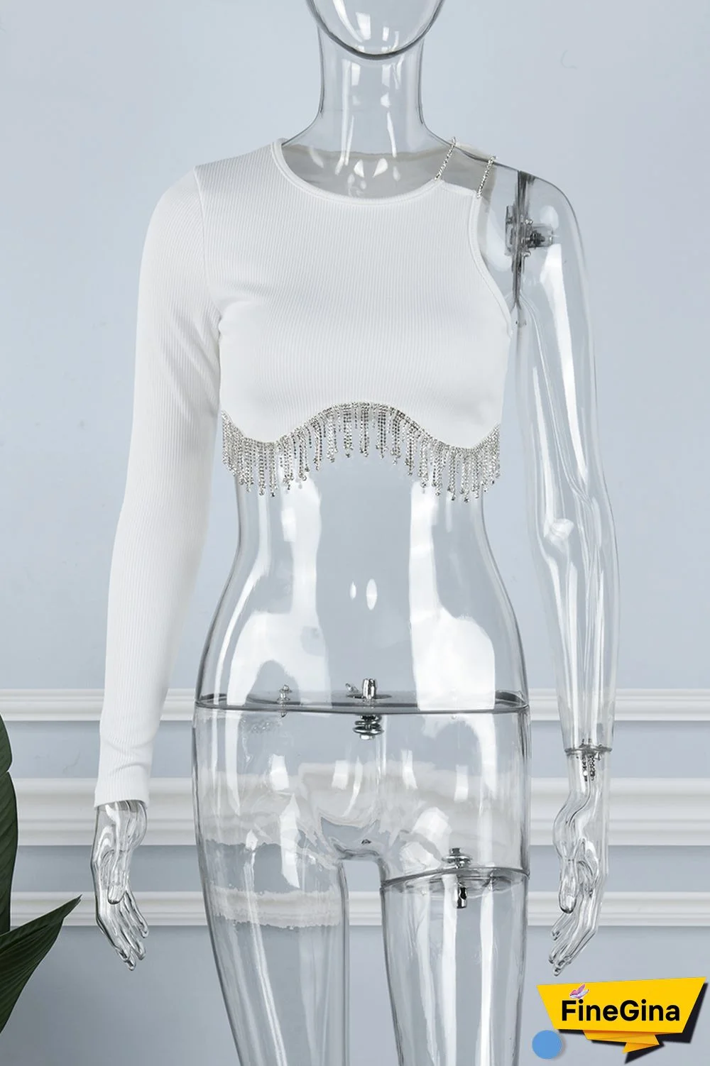 White Sexy Casual Solid Tassel Patchwork O Neck Tops