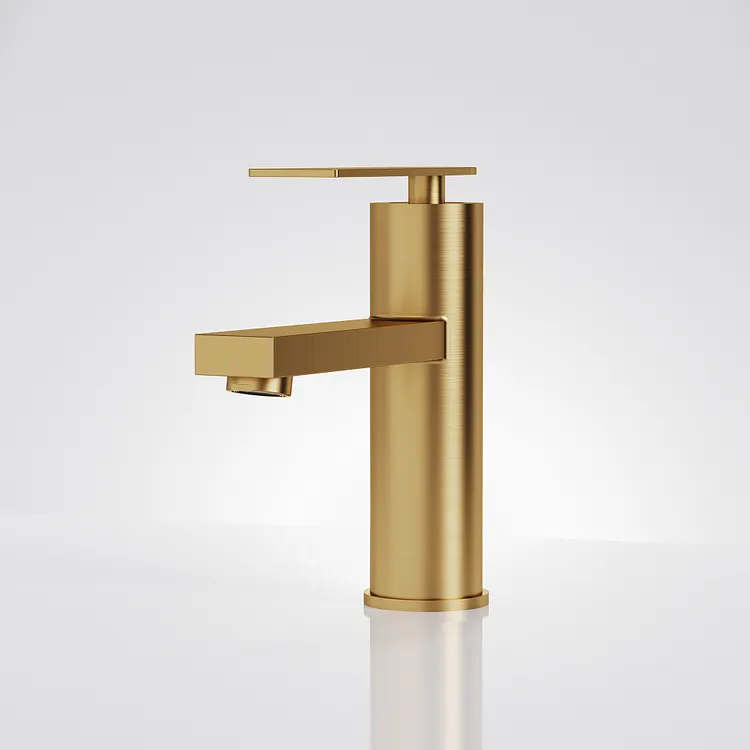 EVERSTEIN 6.9" H Modern Bathroom Sink Faucet in Brushed Gold
