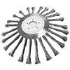 10inch Wire Brush Trimmer Head Universal Derusting Weeding Wheel w/ Adapter Kit