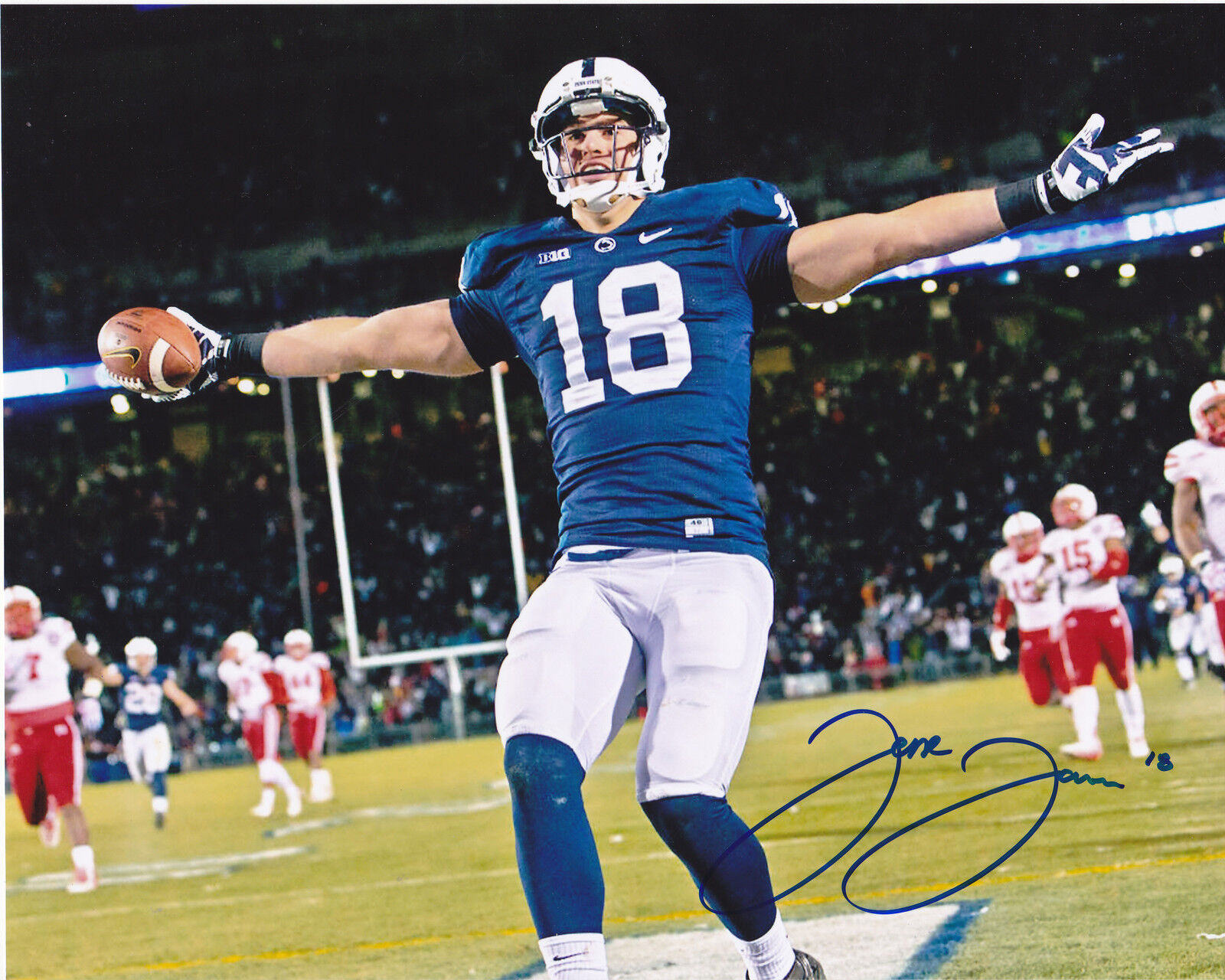 JESSE JAMES PENN STATE NITTANY LIONS ACTION SIGNED 8x10