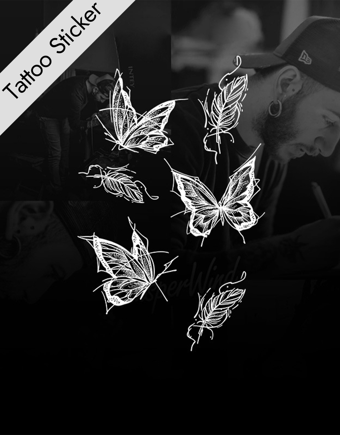 Herbal Juice Butterfly Tattoo Sticker / TECHWEAR CLUB / Techwear