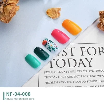 Fake Nails Art French Tips Full Cover Press with Giue Stick Display Set Clear Box Designs False Kiss Waterproof Removable-Nail Inspo