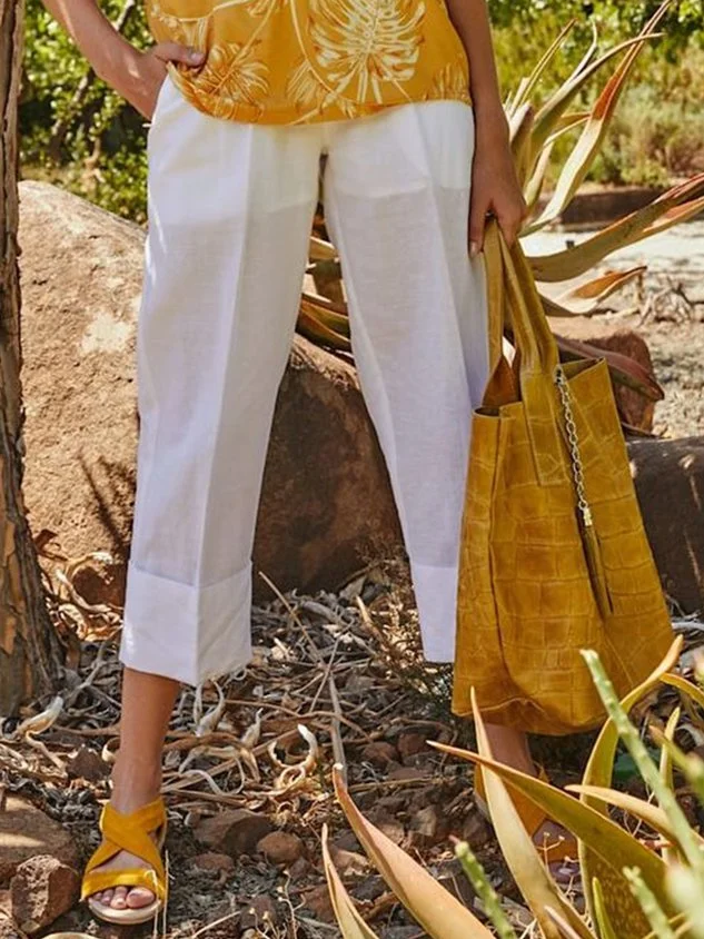 Casual Pocket Solid Loosen Pants