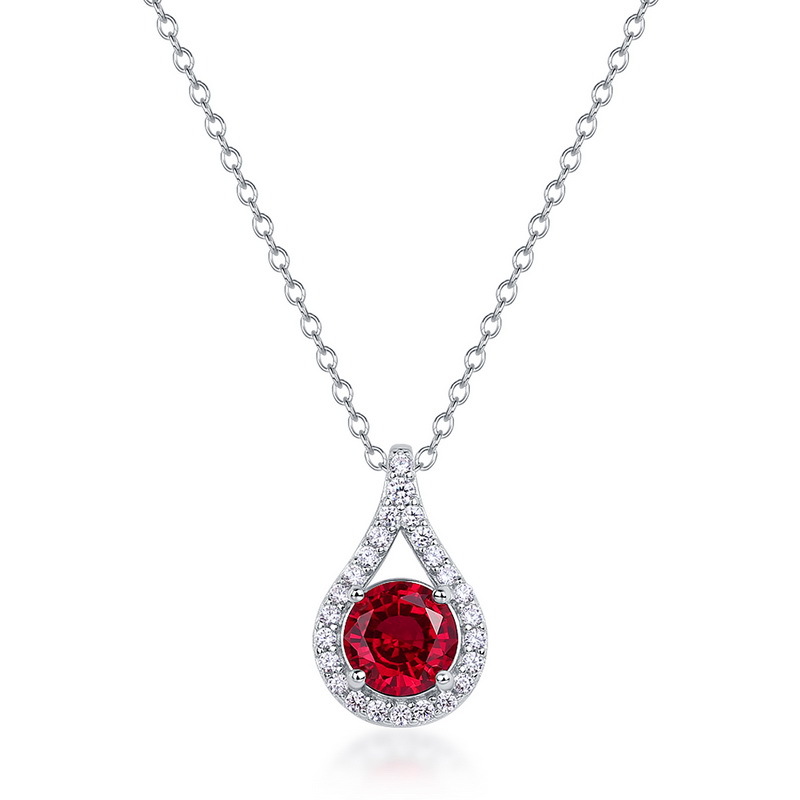 Cultivate Red Treasure Water Drop Necklace 18K Gold PT950 Platinum Silver Plated 7-Layer Gold Colored Treasure Clavicle Chain