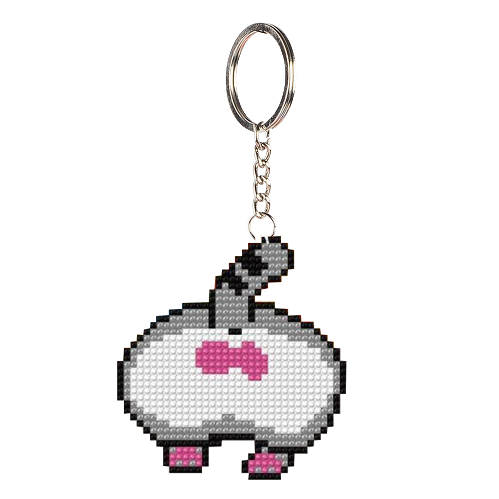 

Cat - Bead Embroidery - Keychain, 501 Original