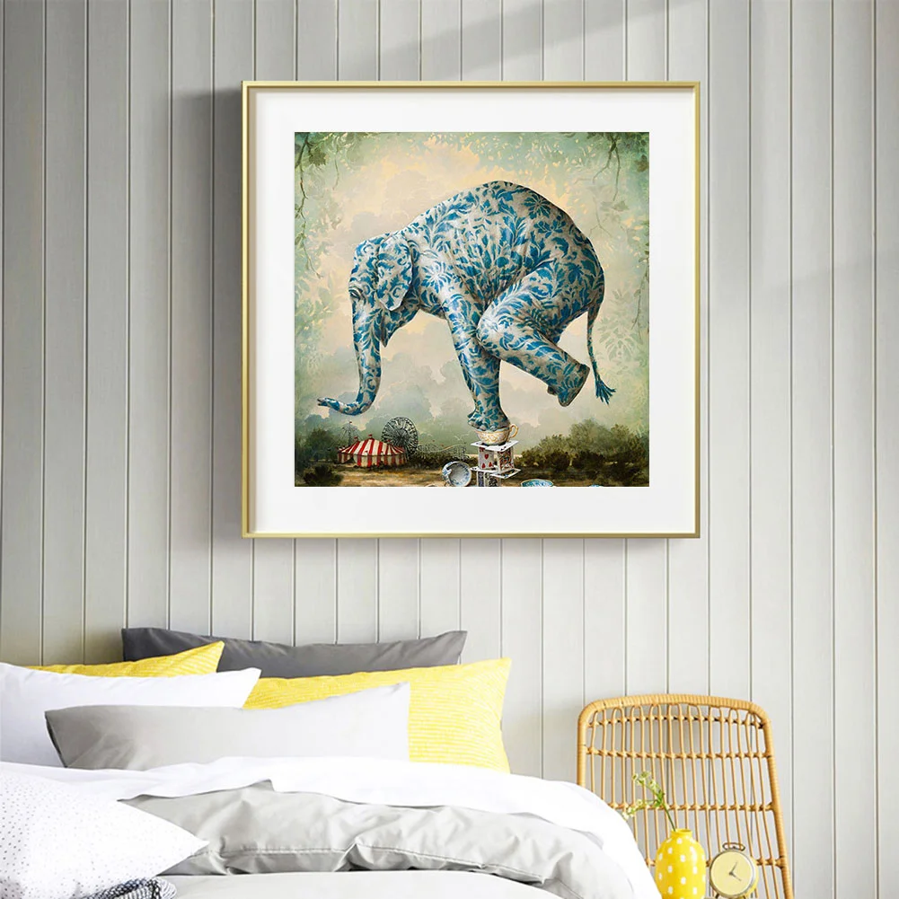 Full Round Diamond Painting 40*40cm - Elephant