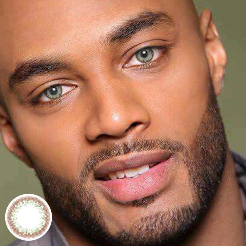 Men's brown-green (12 months) contact lenses