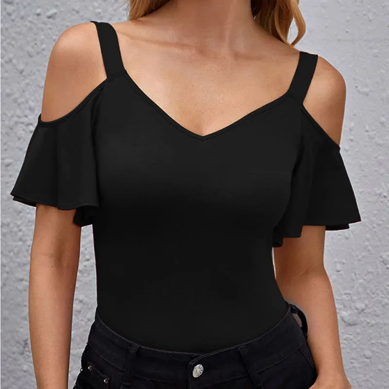 Brownm Elegant Ruffled Slim Fit Camisole Casual Blouses