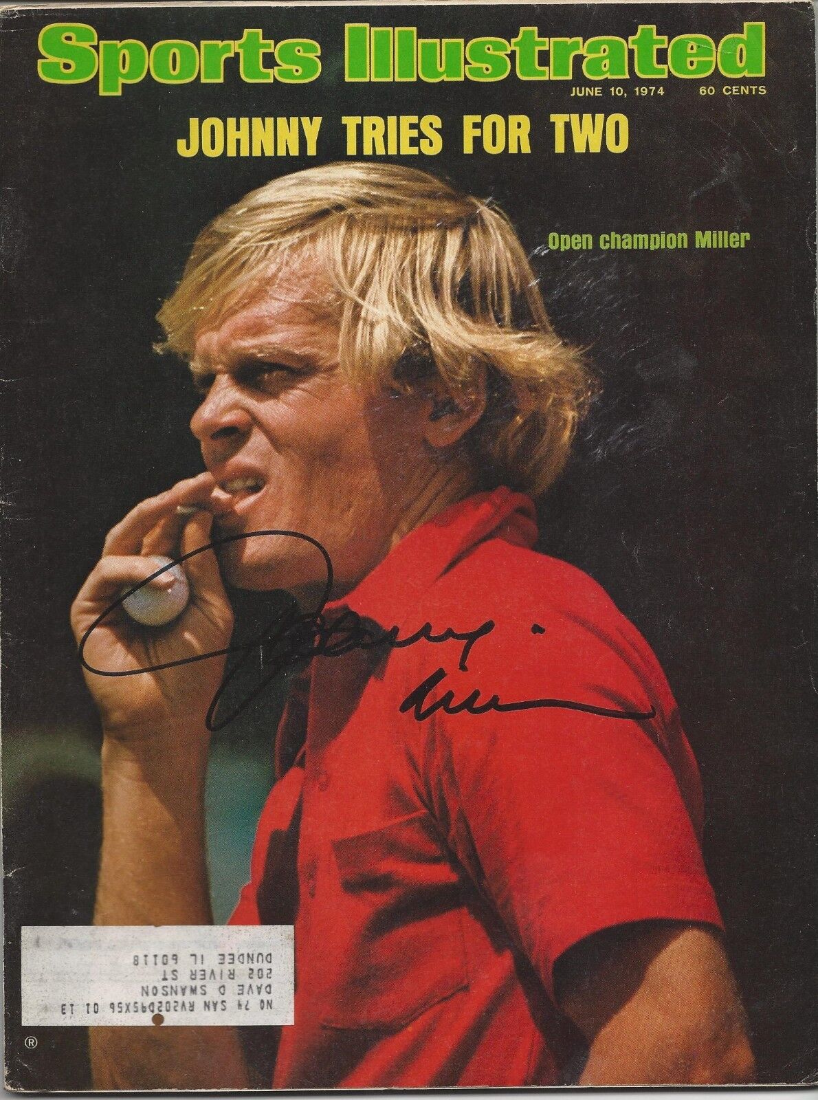 **GFA Sports Illustrated *JOHNNY MILLER* Signed SI Magazine AD2 COA**