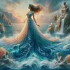 Beach Dress Girl-11CT Stamped Cross Stitch 40*40cm tapestrymarket