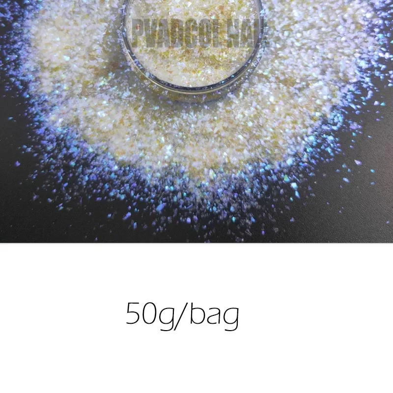 Nail Art Glitter Blue Chunky Iridescent Irregular Nail Sequins Flakes Pigment Acrylic Manicure Decoration Tool-Nail Inspo