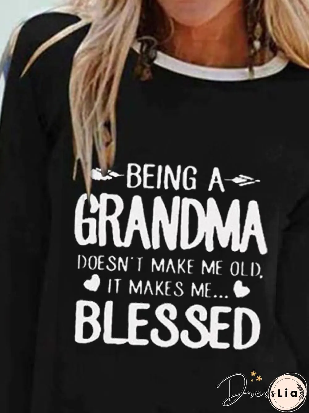 Casual Letter Crew Neck Long Sleeve T-shirt