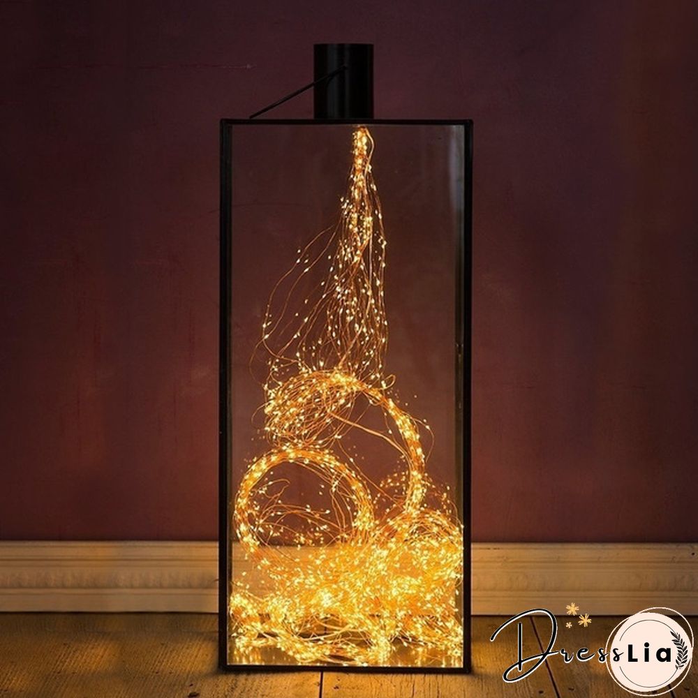Led Copper Wire Fairy String Lights Vine Branch Light String Waterfall Holiday Curtain Lamp Garden Christmas Party Decor