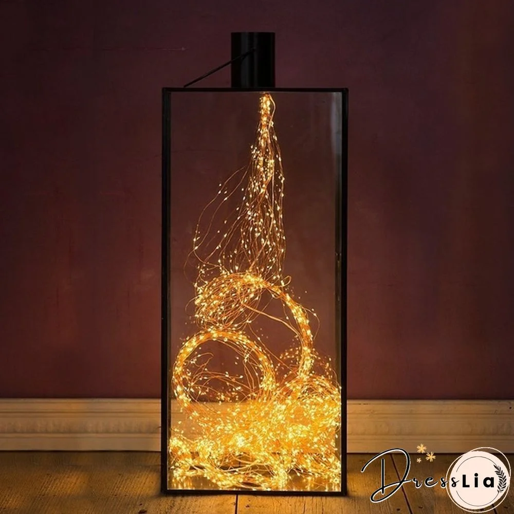 Led Copper Wire Fairy String Lights Vine Branch Light String Waterfall Holiday Curtain Lamp Garden Christmas Party Decor