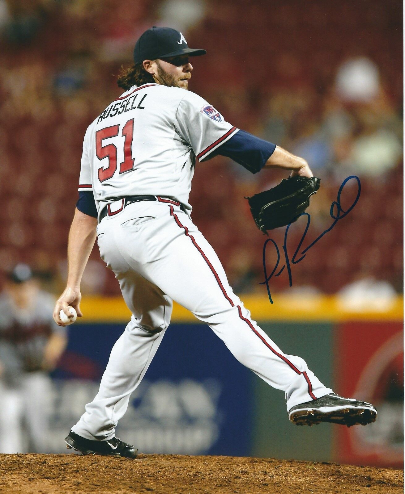 Signed 8x10 JAMES RUSSELL Atlanta Braves Autographed Photo Poster painting - COA