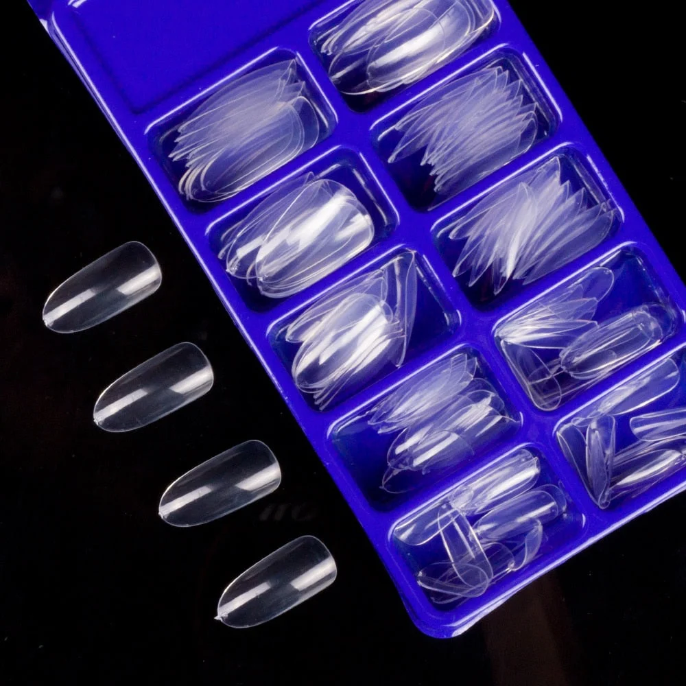 500pcs/pack Acrylic Nails OVAL Round Shapes False Nail Tips Full Cover False French Nail Tips NEW Fake Nail Art Tips Tools-Nail Inspo