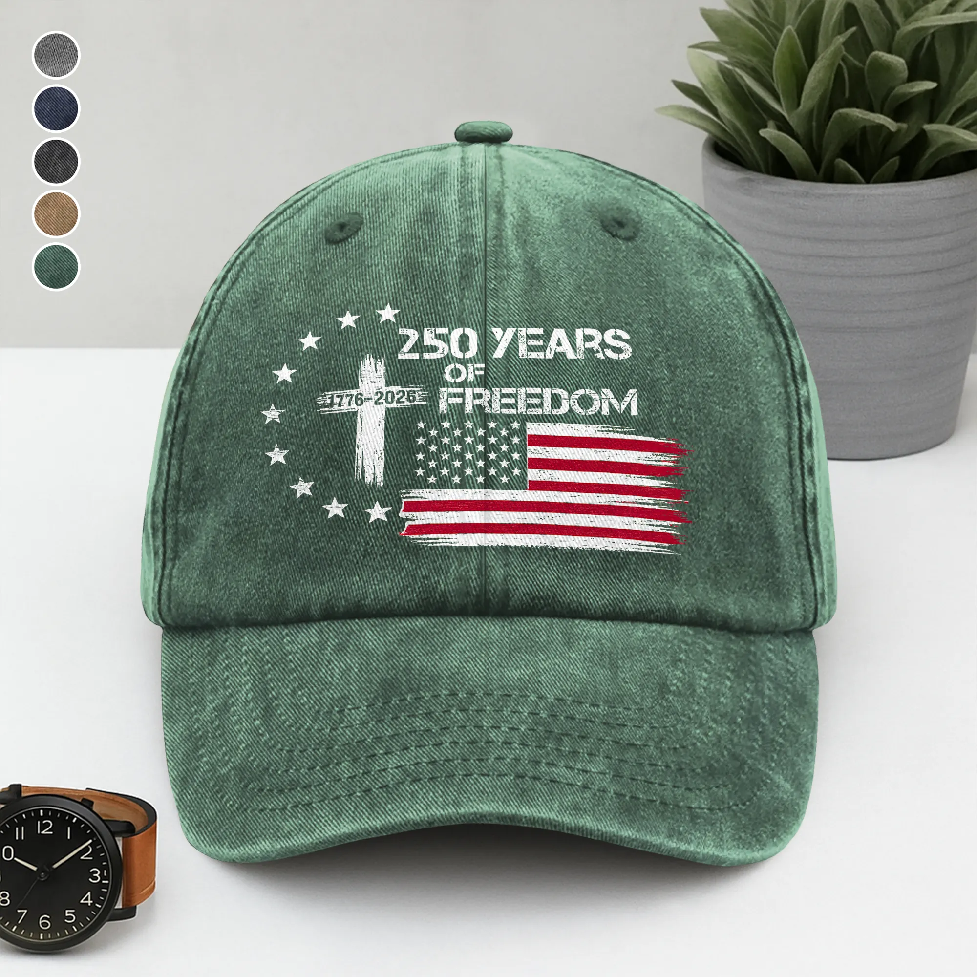 250 Years Of Freedom America 1776 - 2026 Vintage Washed Denim Baseball ...
