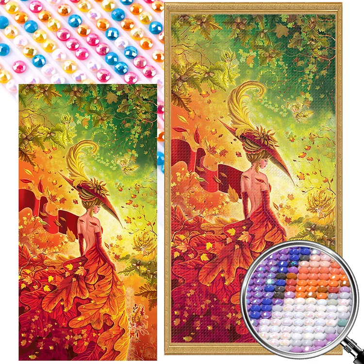 Nature Girl - AB Full Round Drill Diamond Painting - 40*80CM(Picture)