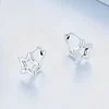 925 Sterling Silver Simple Star Ear Buckles 