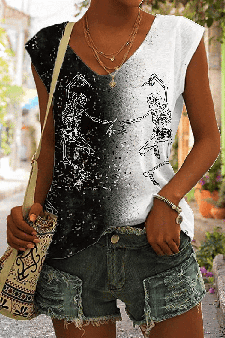 Halloween Ladies Printed Tank Top