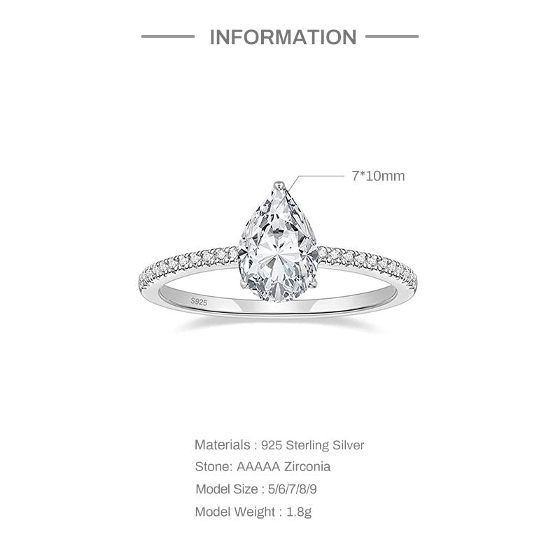 Sterling Silver Zircon Geometric Rings