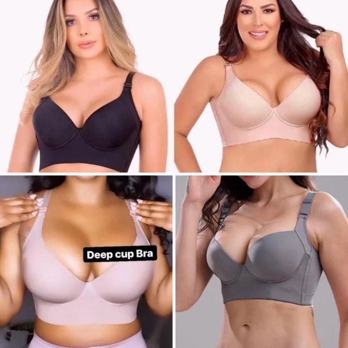 Aturnhorten Fashion Deep Cup Bra - Bra with shapewear incorporated (Size runs the same as regular bras)