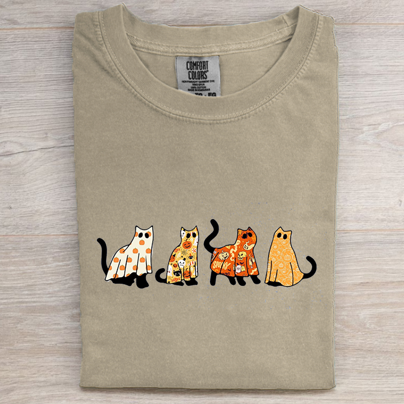 Halloween Cat Ghost T-shirt