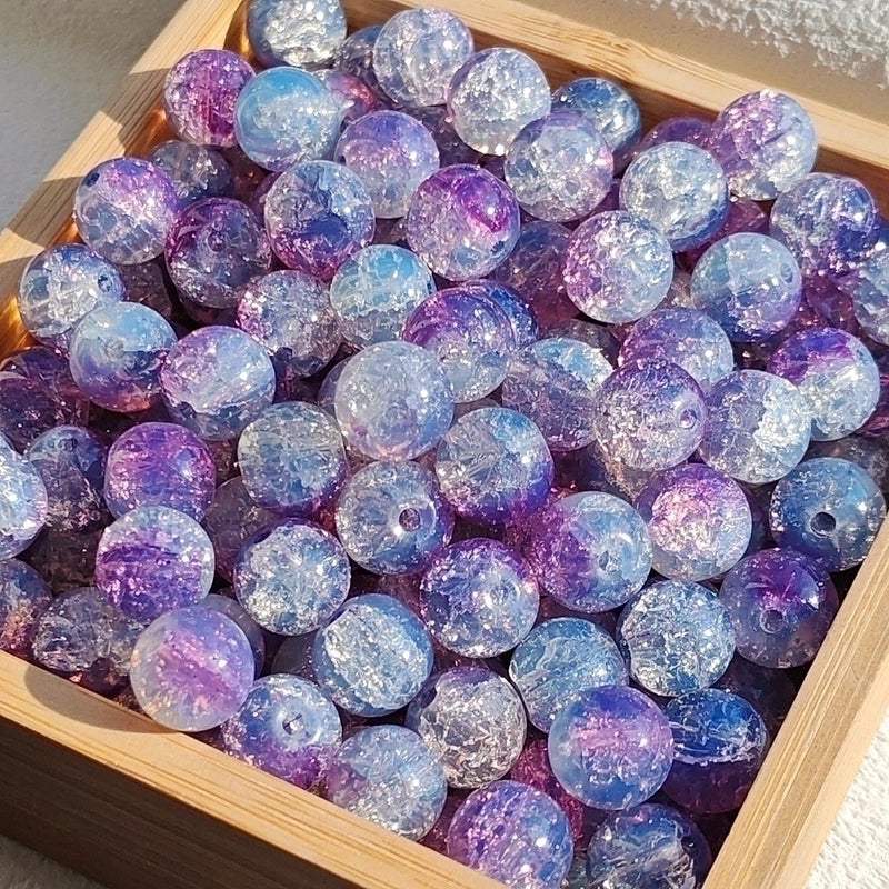 New 8/10mm Water Dyed Protein Jade Broken New Chinese Style Gold Sprinkling Glass Bead DIY Bracelet Ornament Straight Hole Beads Loose Beads