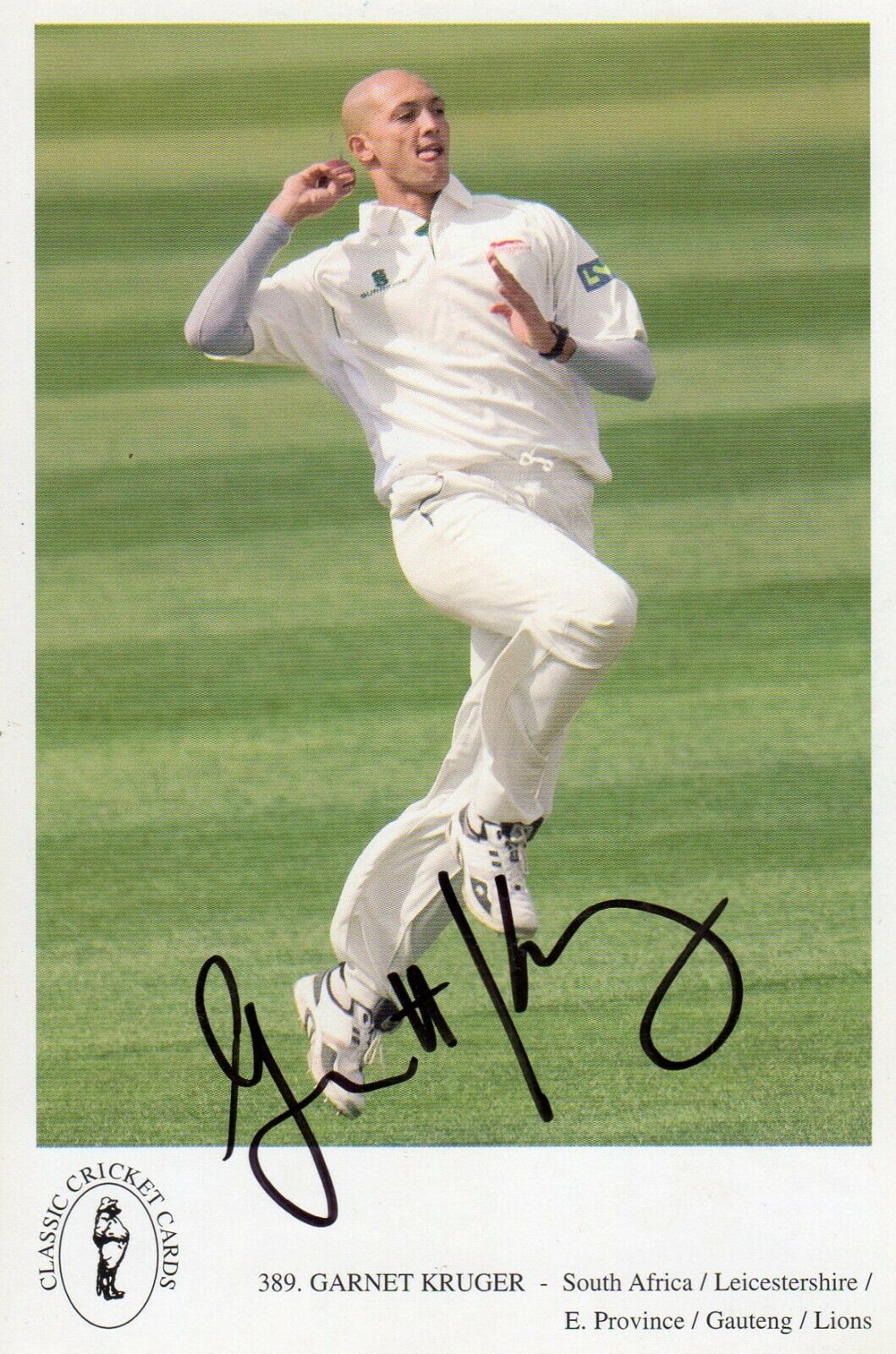 GARNET KRUGER AUTOGRAPH, CRICKET, SPORT