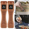 2Pcs Sapele Outdoor Grill Pan Handle Camping Anti-Scalding Barbecue Pan Handle