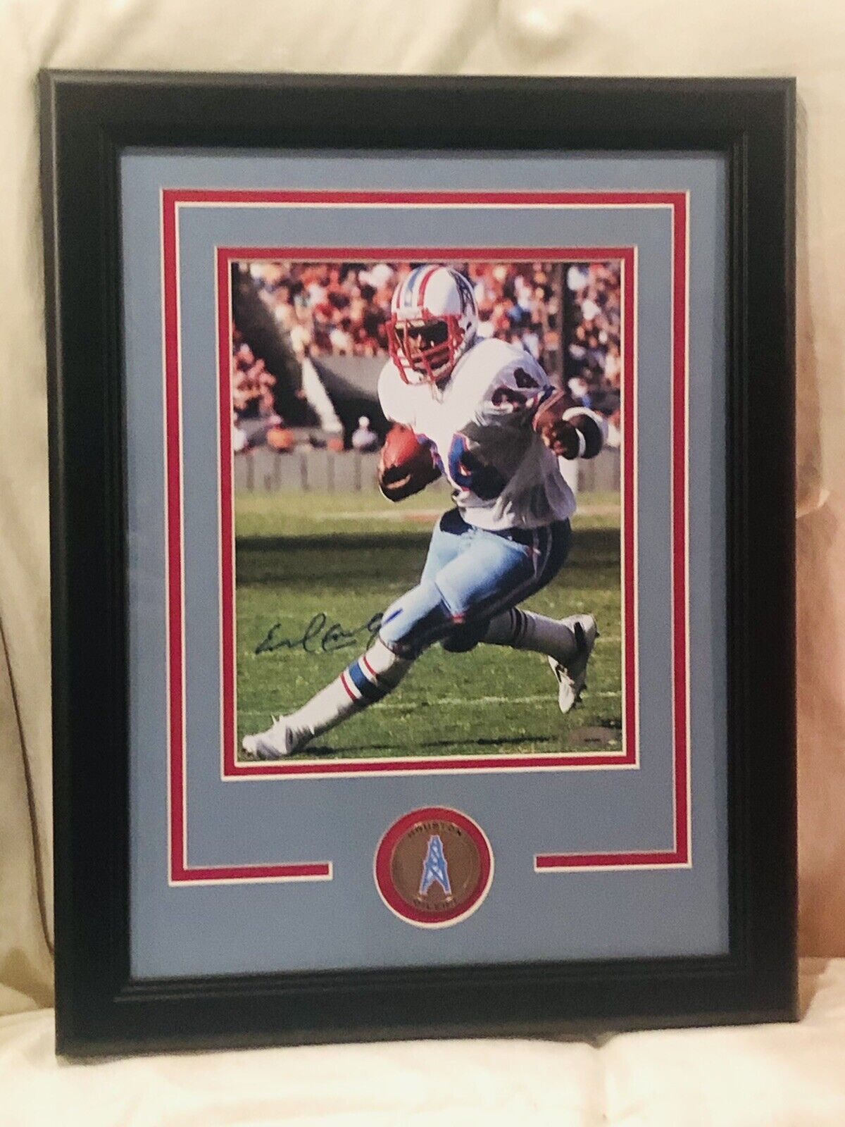 Earl Campbell Houston Oilers Signed Framed 8x10 Photo Poster painting Tristar HOF Texas