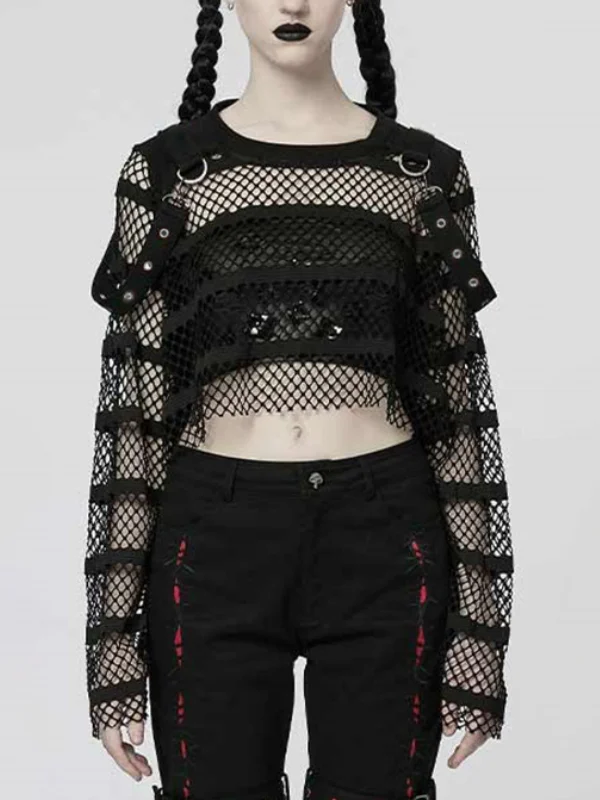 Gotchi Dark Cuout Long Sleeve Crew Neck T-shirt