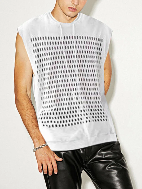 Aonga - Mens Front Mesh Hollow out Tank TopJ