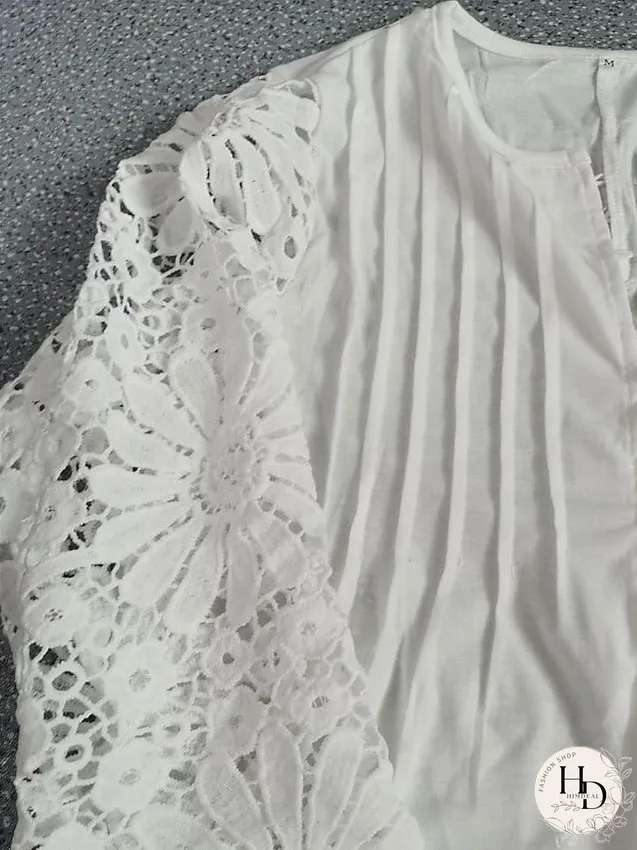 Casual Dress Lace Dress Summer Dress Mini Dress Lace Patchwork Daily Holiday Date Fashion Modern Crew Neck Long Sleeve Regular Fit Black White Wine Color S M L XL XXL Size for Women