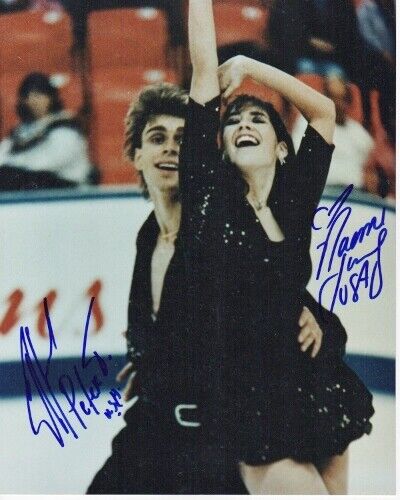 Naomi Lang + Peter Tchernyshev Signed Autographed Figure Skating 8x10 inch Photo Poster painting